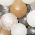 Ballon en latex transparent a pois dores et blancs pour decoration de fete et evenement. - Ensemble de couleurs mélangées / 12 Pouces (50 Pièces/Paquet) / Khaki + Blanc Sable + Petit Pois Marron