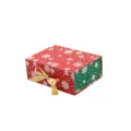 Christmas snowflake gift box, red and green color variant, premium holiday packaging storage hard box. - L / 30x25x10cm