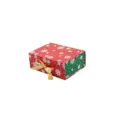 Christmas snowflake pattern gift box red and green color matching festival gift hard box - M / 25x20x9cm