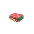 Christmas snowflake gift box red green rigid box holiday packaging with golden ribbon - S / 20x15x7.5cm