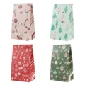 Christmas vertical paper gift bags, large capacity snack and holiday party favor packaging. - 4 Assorted Designs / Set of 24
