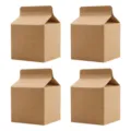 Lot de boites cadeaux en papier kraft forme carton de lait, boites de faveur de mariage. - Lot de 24 / Couleur Kraft Naturelle