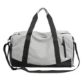 Grande borsa da palestra sportiva da viaggio per fitness con scomparto scarpe e tracolla - Grigio