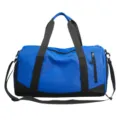 Borsa da palestra sportiva blu di grande capacità con tracolla per viaggi e fitness. - Blu