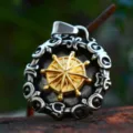 Collana con ciondolo bussola nautica in acciaio inossidabile vintage per uomo. - Ciondolo Solo (Senza Catena)