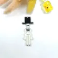 Halloween scheletro stravagante ciondolo acrilico charm simpatico orecchini accessori - Stile Scheletro Stravagante Con Cappello a Cilindro (1)
