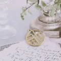 DIY Gold Legierung Chinesischer Stil Fu Zeichen runder Anhänger Schmuckherstellung - Gold Galvanisiertes Fu-Zeichen