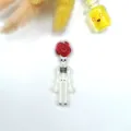 Halloween scheletro acrilico ciondolo pendente DIY orecchino accessorio stampato doppio - Stile Scheletro Con Rosa (2)