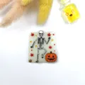 Ciondolo fai da te in acrilico zucca scheletro di Halloween, accessorio stampato bifacciale. - Stile Scheletro Zucca Foglia D'Acero (4)