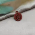 Ciondolo doppio happiness cinese rosso fai da te creazione gioielli accessorio charm - Doppia Felicità (YZ577) / 10 Pezzi/Confezione / Rosso