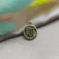 Golden chinesisches Schriftzeichen Wohlstand Metall Anhänger DIY Schmuck Zubehör Ohrringe. - Reichtum (YZ577) / 10er Pack / Gold