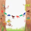 Dinosaurius verjaardag feest decoratie kleurrijke slinger jungle thema voor kinderen - Niet-geweven Dinosauriër Banner / 8 stuks set