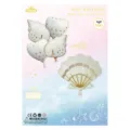Shell and heart foil balloon set, 5 pieces for birthday party and wedding decoration. - INS Large Shell 5-Piece Set - Cream White / 5 Pieces
