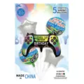 Videogame controller vorm verjaardag folie ballon set voor kinderfeestje decoratie. - Zwart Handvat / Verjaardag Gamepad Set