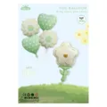 Green daisy and heart foil balloon set for birthday party decorations and holiday celebrations. - INS Style Elegant Daisy 5-Piece Set - Cream Green / 5 Pieces