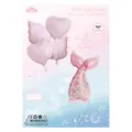 Mermaid foil balloon set for birthday party decorations, pink shell and heart helium balloons. - INS Style Mermaid Tail 5-Piece Set - Orange Pink / 5 Pieces
