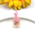 Rosa Mini Cartoon Wasserflasche Anhänger DIY Schlüsselanhänger süße Frucht Glas Tasse - Rosa