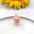 Cute cartoon expression fruit glass bottle charm DIY keychain miniature ornament accessory. - Red
