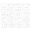 New original small ear tattoo stickers for women, fresh and trendy minimalist design main - WS-F081 to F100 Full Set / Pack of 20