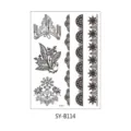 Black lace temporary tattoo sticker sheet with elegant chandelier and floral patterns. - Mandala Tattoo Style (SY-B114)