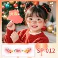 Kids New Year face tattoo stickers festive holiday party disposable makeup sticker SP-012 - New Year Traditional Style (SP-012)