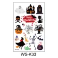 Halloween temporary tattoo stickers for kids cartoon waterproof ghost pumpkin witch body art. - Pumpkin Ghost Style (WS-K33) / 120*76mm