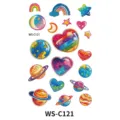 Kids waterproof temporary tattoo sticker sheet cute watercolor rainbow planet space design art - Rainbow Planet Style (WS-C121)