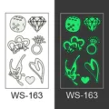 Leuchtender temporärer Tattoo-Aufkleberbogen mit niedlichen Mustern für Partys und Festivals. - WS163 Stil / 105*60mm
