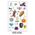 Halloween temporary tattoo stickers for kids waterproof cartoon pumpkin ghost design - Ghost Skeleton Style (WS-K34) / 120*76mm
