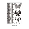 Black lace butterfly bow temporary tattoo sticker sheet waterproof body art accessory SY-B118 - Mandala Tattoo Style (SY-B118)
