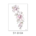 Floral temporary tattoo sticker, fresh pink peony design for arm, thigh, or collarbone use. - Pink Peony Style (SYB104) / 150x210MM