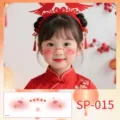 Kids New Year face tattoo stickers cute red holiday makeup party decorative stickers for kids - New Year Traditional Blush (SP-015)