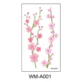 Pink cherry blossom temporary tattoo sticker for women, waterproof floral body art design. - Cherry Blossom (WMA001)