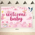Welkom Baby Fotografie Achtergrond voor Babyborrel Feest Studio Decoratie Rekwisiet - Welcome Baby Roze Model 1 / 150x100cm