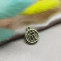 Ciondolo rotondo in metallo dorato per gioielli DIY accessorio per creare orecchini. - Gioia (YZ577) / 10 Pezzi/Confezione / Oro