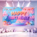 Happy Birthday party backdrop banner with balloons and gift boxes for photography decoration - Happy Birthday Style 43 / 150*100CM