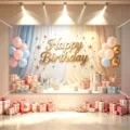 Happy Birthday photography backdrop banner with balloons and gift boxes for party decoration. - Happy Birthday Style 27 / 150*100CM