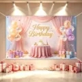 Birthday party photography backdrop banner with balloons and gift boxes for celebration. - Happy Birthday Style 31 / 150*100CM