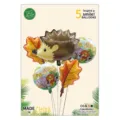 Set de globos de aluminio de animales de la selva, 5 piezas decoracion de fiesta. - Erizo de la Selva / Set de 5 piezas