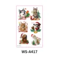 Weihnachten Haustier temporäre Tattoos für Kinder, süße realistische Hunde Katzen Deko - Realistischer Haustierstil (WS-A417) / 120*76mm