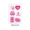 Autocollants de tatouage temporaire ruban rose pour la sensibilisation au cancer. - Ruban rose WS-A133 / 120*76mm