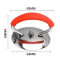 Stainless steel pot lid knob with red silicone heat-resistant handle replacement 69x44mm - Large Size - Red Silicone Ring