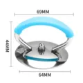 Stainless steel pot lid replacement knob with blue silicone handle, durable heat resistant design. - Large Blue Silicone Rings