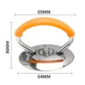 Stainless steel pot lid handle with orange silicone grip, universal replacement knob. - Large Orange Silicone Rings