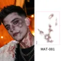 Halloween scar tattoo sticker waterproof matte horror face makeup variant sku design item. - Star Scar Style (MAT-081) / 1 Sheet