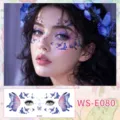 Waterproof glitter butterfly face stickers temporary tattoo makeup festival party decor - Butterfly Style (WS-E080) / 80x195mm