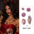 Προσωρινά αυτοκόλλητα τατουάζ Halloween ρεαλιστικό αιματηρό τραύμα μακιγιάζ προσώπου - Моτίβο Ουλής MAT-100 / 120X76mm