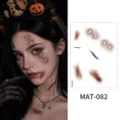 Halloween temporary face scar tattoo realistic waterproof matte makeup sticker for party. - Female Makeup Scar Style (MAT-082) / 1 Sheet