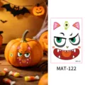 Halloween Pumpkin Face Matte Tattoo Sticker Trick Or Treat Ghost Decorative Decal MAT-122 - Pumpkin Ghost Face Style (MAT-122) / 80*115mm