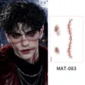 Halloween scar temporary tattoo waterproof realistic horror stitches face makeup sticker MAT-083 - Sutured Wound Blood Style (MAT-083) / 1 Sheet